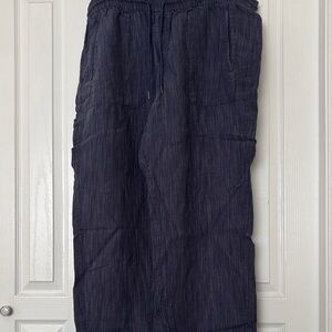 Athleta Navy Textured Pull-On Pants